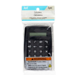 Jot 8-Digit Display Black Pocket Calculator