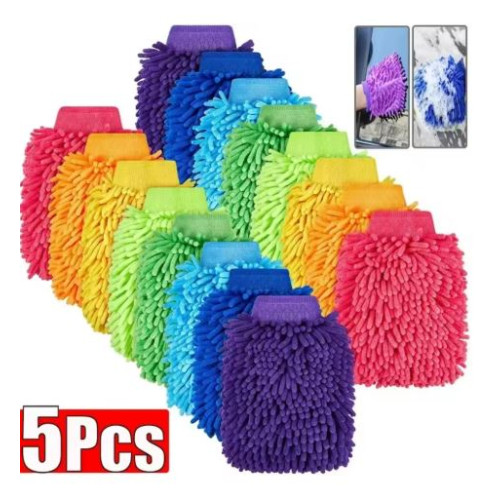 Microfiber cleaning gloves 5 Pieces (Orange)