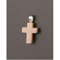 Natural Stone Chiastolite Cross with stainless holder