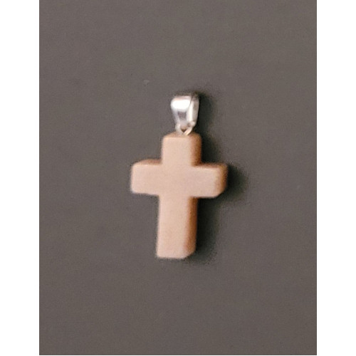 Natural Stone Chiastolite Cross with stainless holder
