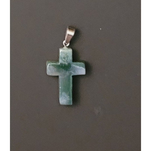Natural Stone Green Aventurine Cross with stainless holder