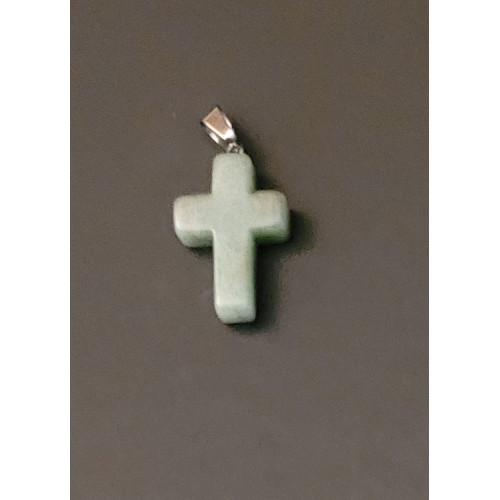 Natural Stone Serpentine Cross with stainless holder