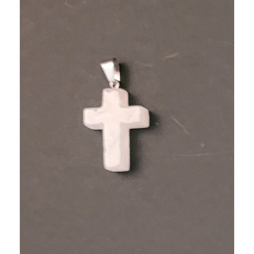 Natural Stone Yellow Jade Cross with stainless holder