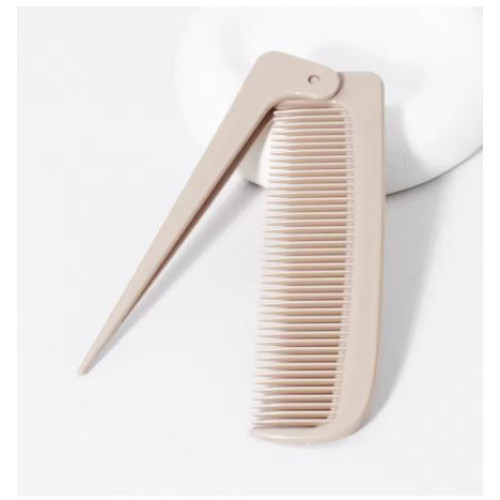 Portable minimalist folding tail comb Light Brown.