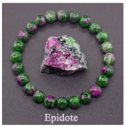 Epidote Zoisite Stone Bead Bracelet