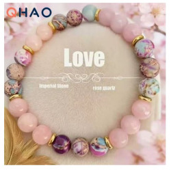 Imperial Jasper Rose Quartz Beaded Bracelet