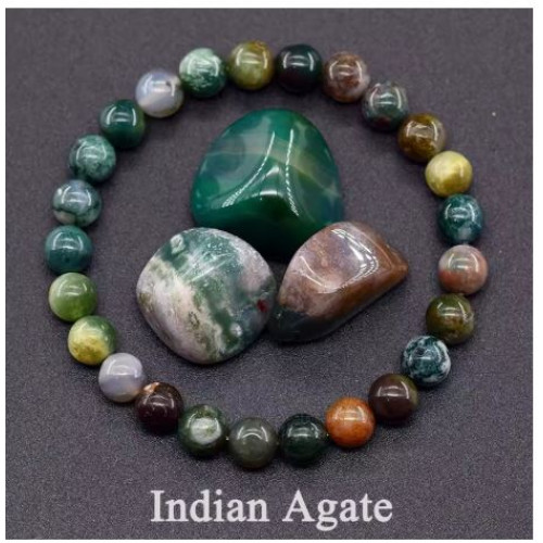 Indian Agate Stone Beads Bracelet