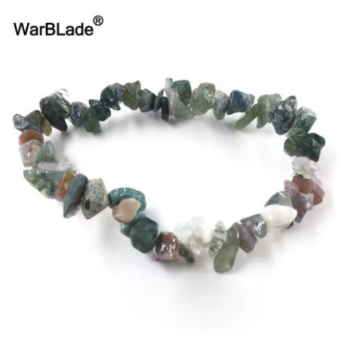 Indian Agate Irregular Stretch Chip Beads Bracelet