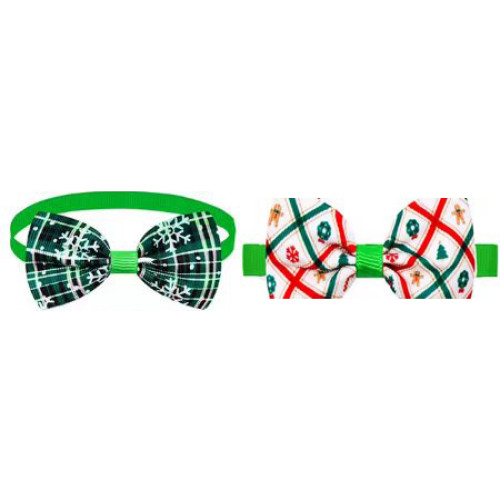 Pet Christmas Classical Plaid Bowties 2 pieces Pair 5