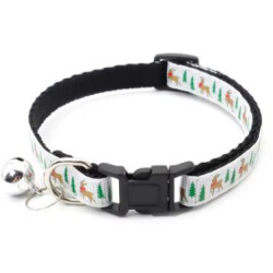 Christmas Dog/Cat Collar with safety buckle and bell Silver