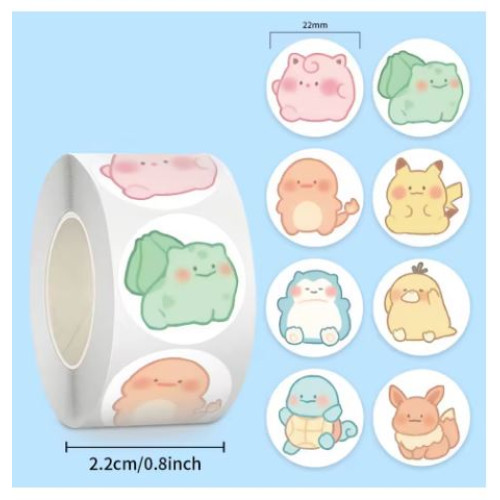 Pokemon Graffitti Roll stickers Waterproof 500 pcs