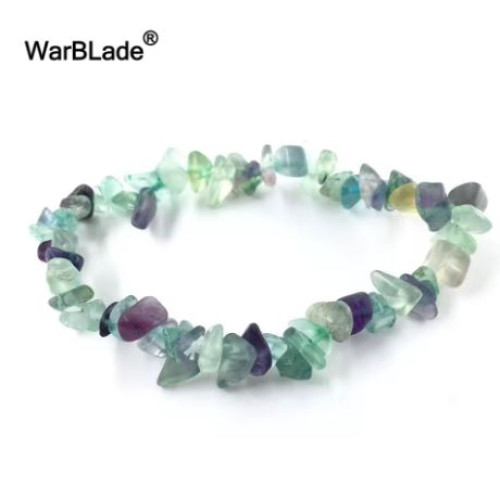 Purple Fluorite Irregular Stretch Chip Beads Bracelet
