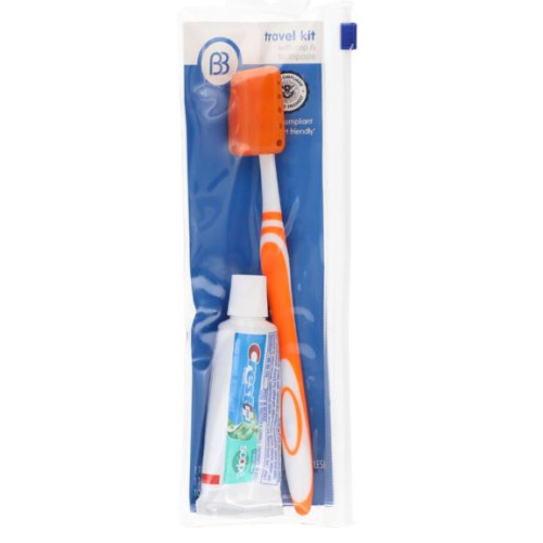 Toothbrush-Toothpaste Travel Kit Orange