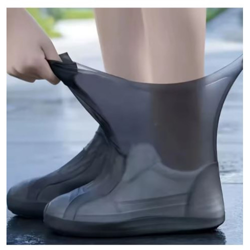 Waterproof Reusable Shoe Cover Silicone 3 pairs (Black)